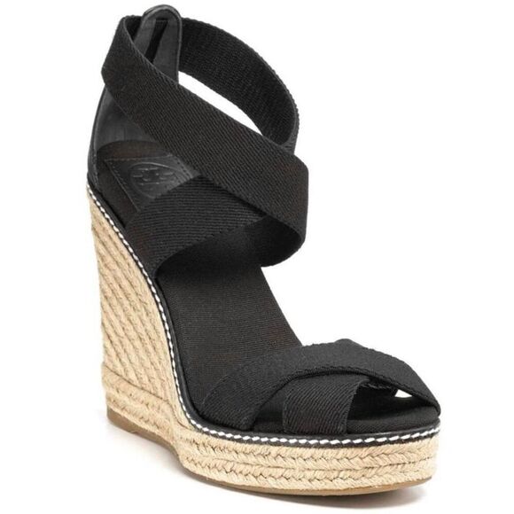 TORY BURCH Adonis Wedge Espadrilles Size 10B - Picture 1 of 7